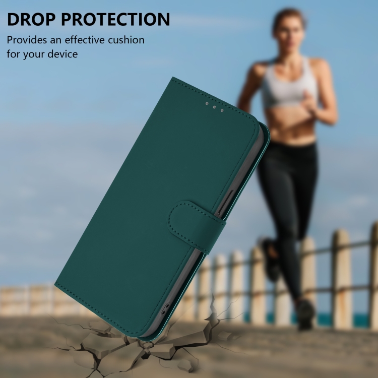 For Samsung Galaxy S22 Ultra 5G Skin Feel Solid Color Leather Phone Case with Lanyard(Dark Green) For Samsung Galaxy S22 Ultra 5G Skin Feel Solid Color Leather Phone Case with Lanyard(Dark Green)