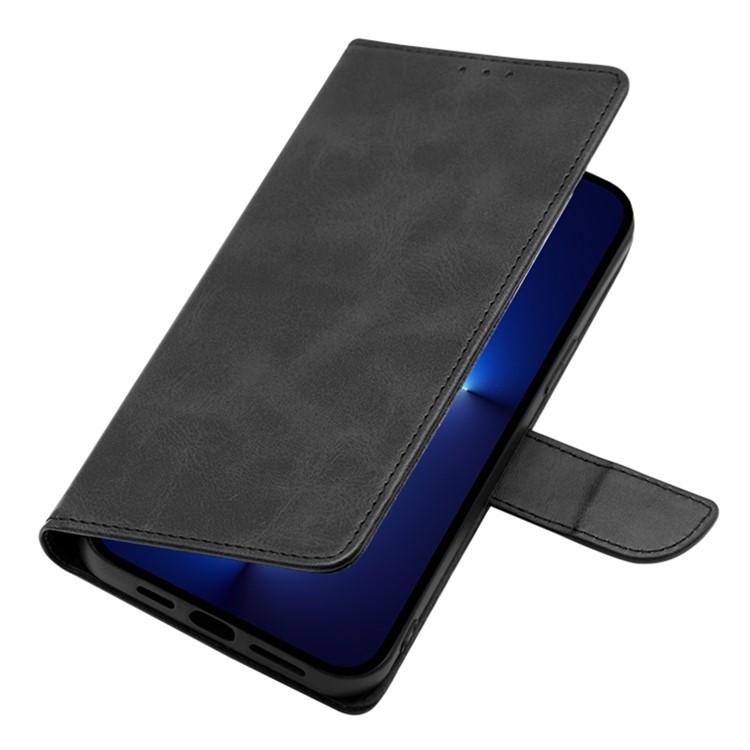 For iPhone 16 Calf Texture Buckle Flip Leather Phone Case(Black) For iPhone 16 Calf Texture Buckle Flip Leather Phone Case(Black)