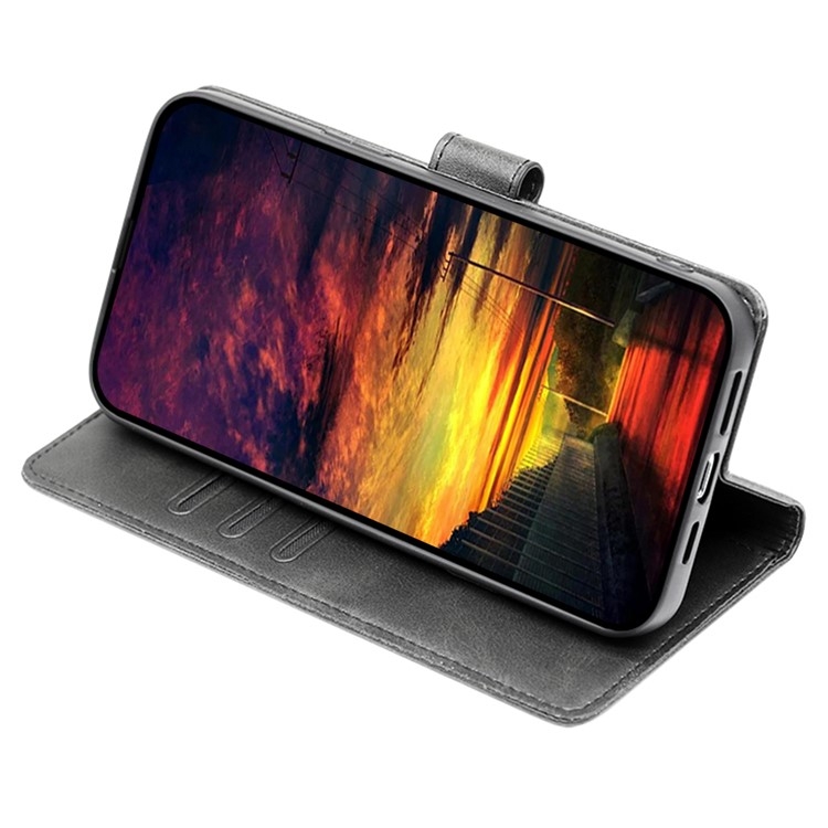 For iPhone 16 Calf Texture Buckle Flip Leather Phone Case(Black) For iPhone 16 Calf Texture Buckle Flip Leather Phone Case(Black)