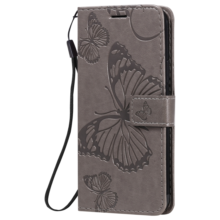 For iPhone 12 / 12 Pro 3D Butterfly Embossed Pattern Horizontal Flip Leather Case with Holder & Card Slot & Wallet & Lanyard(Grey) For iPhone 12 / 12 Pro 3D Butterfly Embossed Pattern Horizontal Flip Leather Case with Holder & Card Slot & Wallet & Lanyard(Grey)