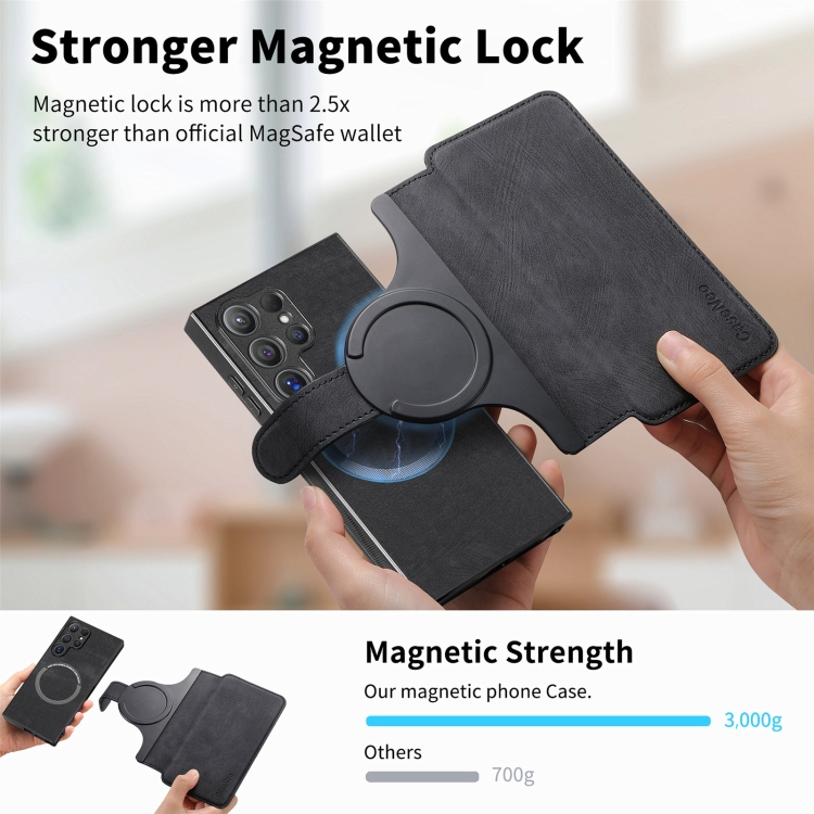 For Samsung Galaxy S24 Ultra 5G CaseNeo MagSafe RFID Anti-theft Retro Leather Phone Case(Black) For Samsung Galaxy S24 Ultra 5G CaseNeo MagSafe RFID Anti-theft Retro Leather Phone Case(Black)