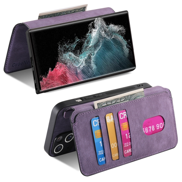 For Samsung Galaxy S22 Ultra 5G CaseNeo MagSafe RFID Anti-theft Retro Leather Phone Case(Purple) For Samsung Galaxy S22 Ultra 5G CaseNeo MagSafe RFID Anti-theft Retro Leather Phone Case(Purple)