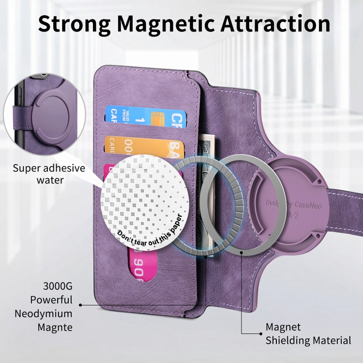 For Samsung Galaxy S22 Ultra 5G CaseNeo MagSafe RFID Anti-theft Retro Leather Phone Case(Purple) For Samsung Galaxy S22 Ultra 5G CaseNeo MagSafe RFID Anti-theft Retro Leather Phone Case(Purple)