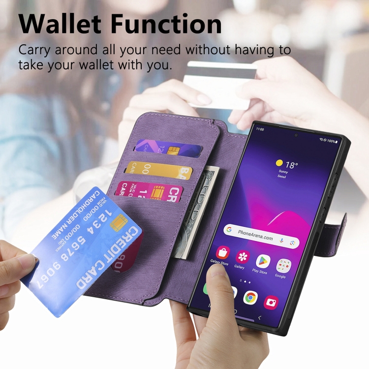 For Samsung Galaxy S22 Ultra 5G CaseNeo MagSafe RFID Anti-theft Retro Leather Phone Case(Purple) For Samsung Galaxy S22 Ultra 5G CaseNeo MagSafe RFID Anti-theft Retro Leather Phone Case(Purple)