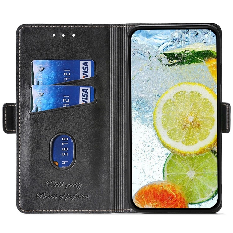 For iPhone 16 Pro Max Contrast Color Side Buckle Leather Phone Case(Black + Grey) For iPhone 16 Pro Max Contrast Color Side Buckle Leather Phone Case(Black + Grey)
