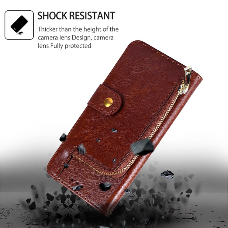 For iPhone 16 Pro Zipper Bag Leather Phone Case(Brown) For iPhone 16 Pro Zipper Bag Leather Phone Case(Brown)