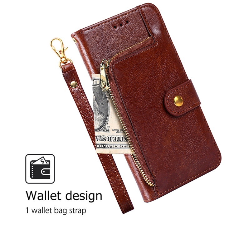 For iPhone 16 Pro Zipper Bag Leather Phone Case(Brown) For iPhone 16 Pro Zipper Bag Leather Phone Case(Brown)