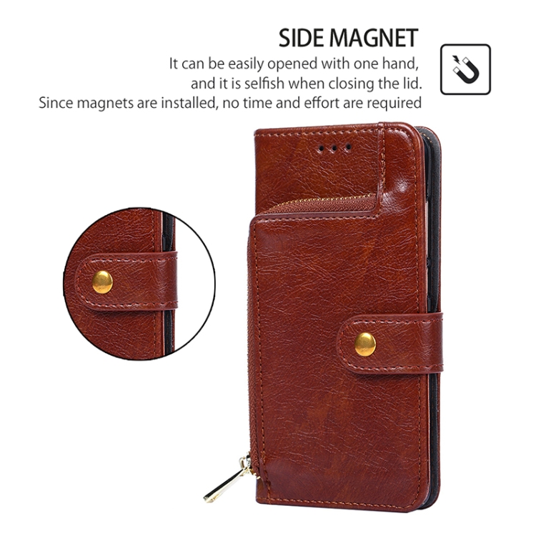 For iPhone 16 Pro Zipper Bag Leather Phone Case(Brown) For iPhone 16 Pro Zipper Bag Leather Phone Case(Brown)