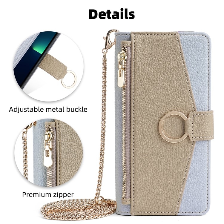 For iPhone 16 Pro Max Crossbody Litchi Texture Leather Phone Case(Blue) For iPhone 16 Pro Max Crossbody Litchi Texture Leather Phone Case(Blue)