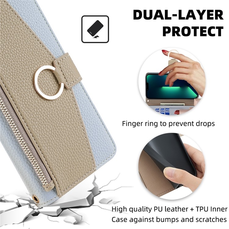 For iPhone 16 Pro Max Crossbody Litchi Texture Leather Phone Case(Blue) For iPhone 16 Pro Max Crossbody Litchi Texture Leather Phone Case(Blue)