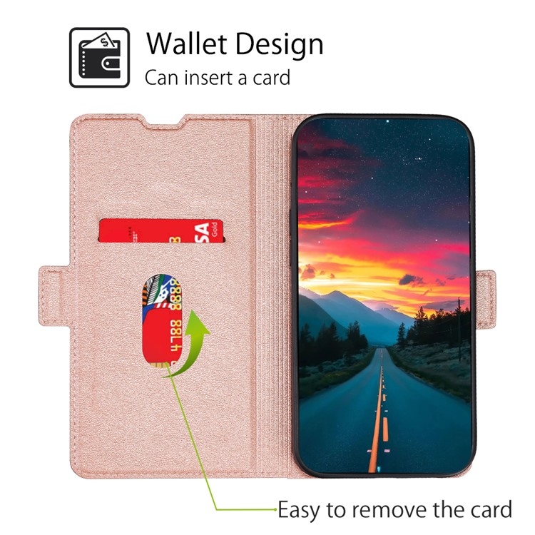 For iPhone 16 Plus Ultra-thin Voltage Side Buckle Horizontal Flip Leather Phone Case(Rose Gold) For iPhone 16 Plus Ultra-thin Voltage Side Buckle Horizontal Flip Leather Phone Case(Rose Gold)