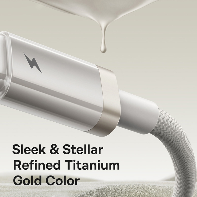 Baseus Titanium Alloy Series 2.4A USB to 8 Pin Fast Charging Cable, Length:1m(Gold) Baseus Titanium Alloy Series 2.4A USB to 8 Pin Fast Charging Cable, Length:1m(Gold)