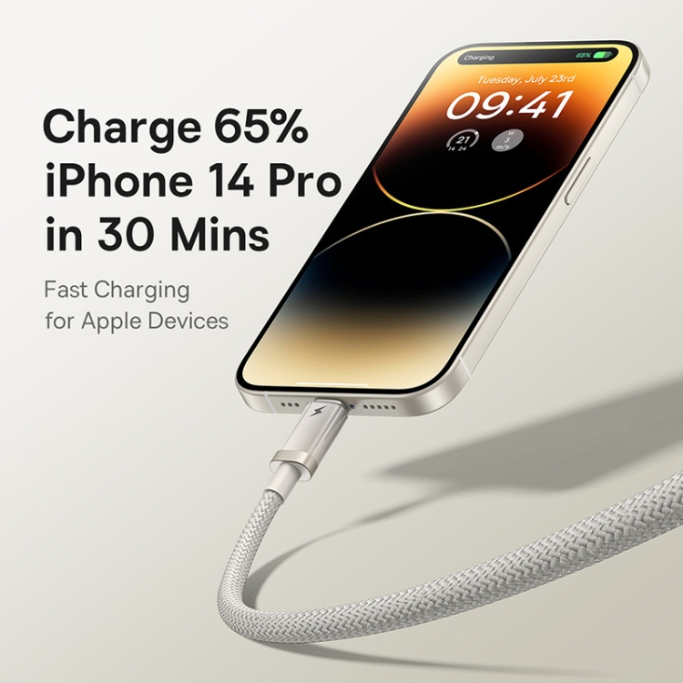 Baseus Titanium Alloy Series 2.4A USB to 8 Pin Fast Charging Cable, Length:1m(Gold) Baseus Titanium Alloy Series 2.4A USB to 8 Pin Fast Charging Cable, Length:1m(Gold)