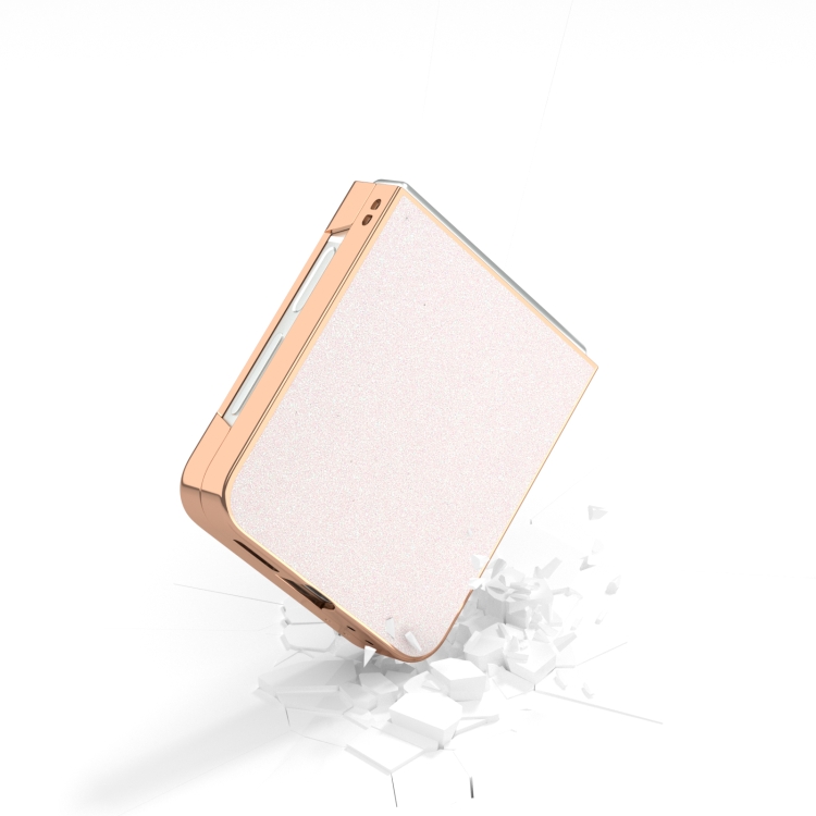 For Samsung Galaxy Z Flip6 Electroplating Frame Glitter Shockproof Phone Case(White)