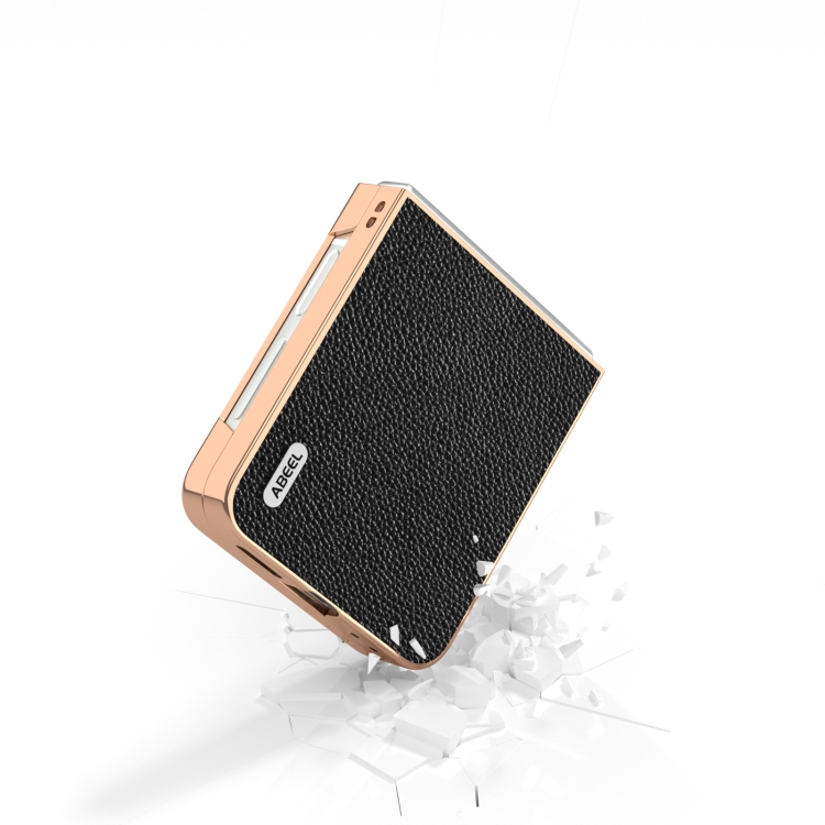 For Samsung Galaxy Z Flip6 ABEEL Genuine Leather Mino Series Nano Plating Phone Case(Black) For Samsung Galaxy Z Flip6 ABEEL Genuine Leather Mino Series Nano Plating Phone Case(Black)