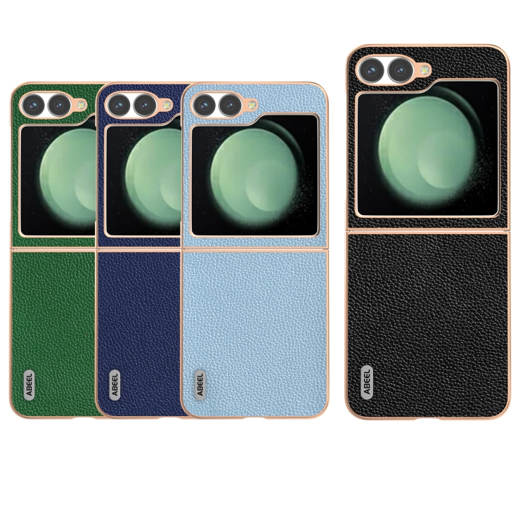 For Samsung Galaxy Z Flip6 ABEEL Genuine Leather Mino Series Nano Plating Phone Case(Black) For Samsung Galaxy Z Flip6 ABEEL Genuine Leather Mino Series Nano Plating Phone Case(Black)