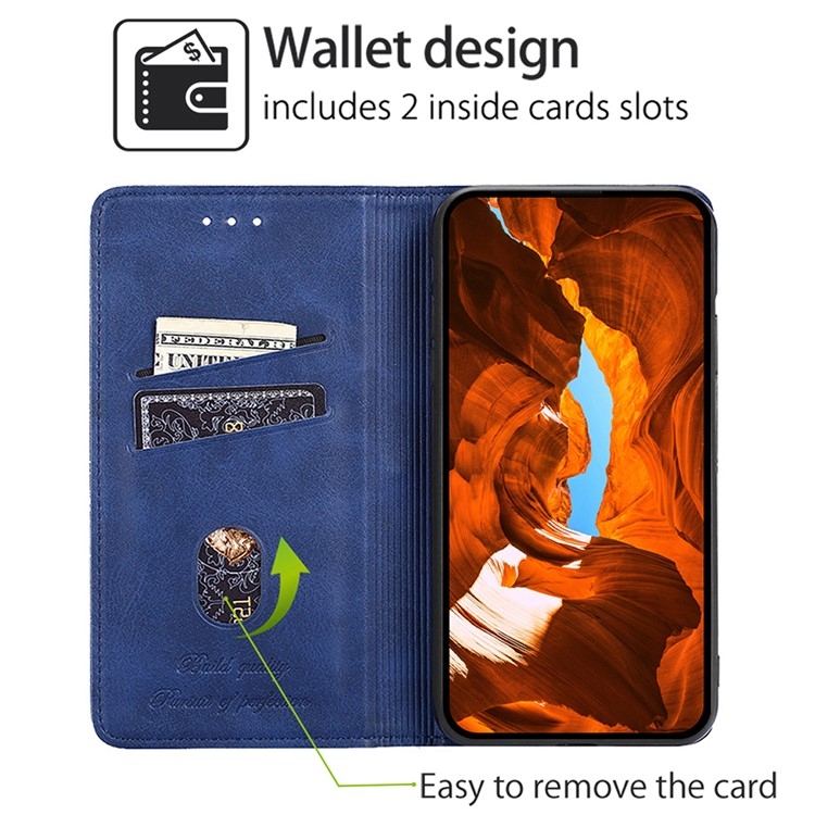 For iPhone 16 Cow Texture Magnetic Leather Phone Case(Blue) For iPhone 16 Cow Texture Magnetic Leather Phone Case(Blue)