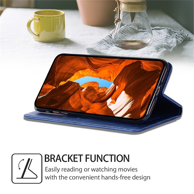 For iPhone 16 Cow Texture Magnetic Leather Phone Case(Blue) For iPhone 16 Cow Texture Magnetic Leather Phone Case(Blue)