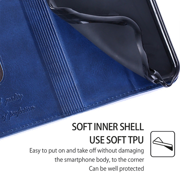 For iPhone 16 Cow Texture Magnetic Leather Phone Case(Blue) For iPhone 16 Cow Texture Magnetic Leather Phone Case(Blue)