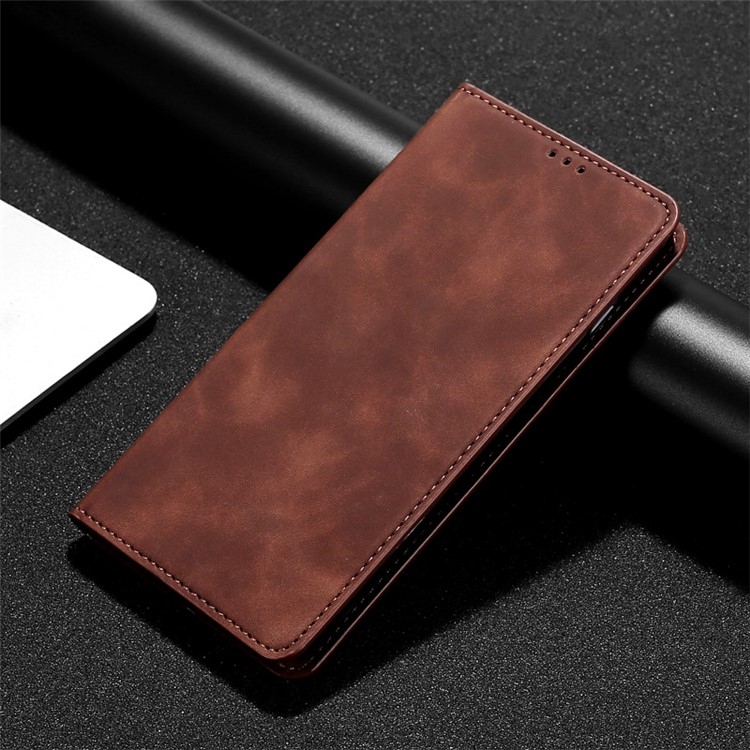 For iPhone 16 Pro Skin Feel Magnetic Leather Phone Case(Dark Brown) For iPhone 16 Pro Skin Feel Magnetic Leather Phone Case(Dark Brown)