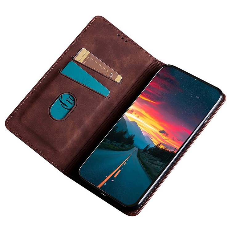 For iPhone 16 Pro Skin Feel Magnetic Leather Phone Case(Dark Brown) For iPhone 16 Pro Skin Feel Magnetic Leather Phone Case(Dark Brown)