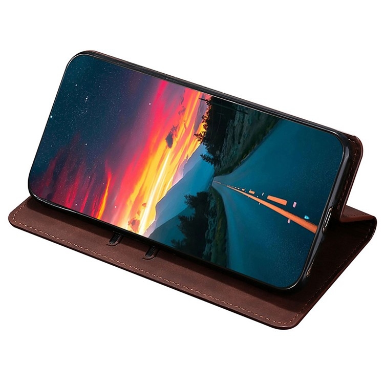 For iPhone 16 Pro Skin Feel Magnetic Leather Phone Case(Dark Brown) For iPhone 16 Pro Skin Feel Magnetic Leather Phone Case(Dark Brown)