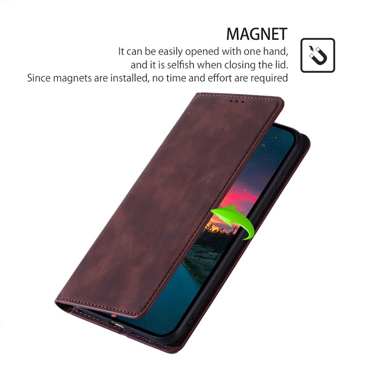For iPhone 16 Pro Skin Feel Magnetic Leather Phone Case(Dark Brown) For iPhone 16 Pro Skin Feel Magnetic Leather Phone Case(Dark Brown)