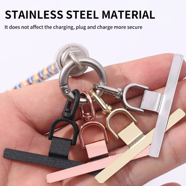 360 Degree Rotation T-shape Metal Mobile Phone Lanyard Fixing Gasket(Black) 360 Degree Rotation T-shape Metal Mobile Phone Lanyard Fixing Gasket(Black)