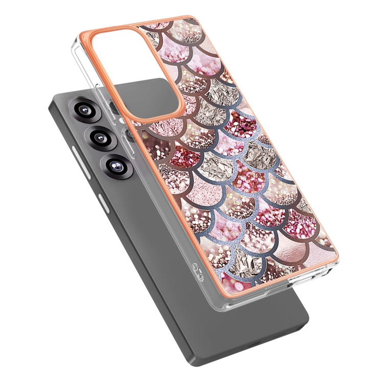 For Samsung Galaxy S25 Ultra 5G Electroplating IMD TPU Phone Case(Pink Scales) For Samsung Galaxy S25 Ultra 5G Electroplating IMD TPU Phone Case(Pink Scales)