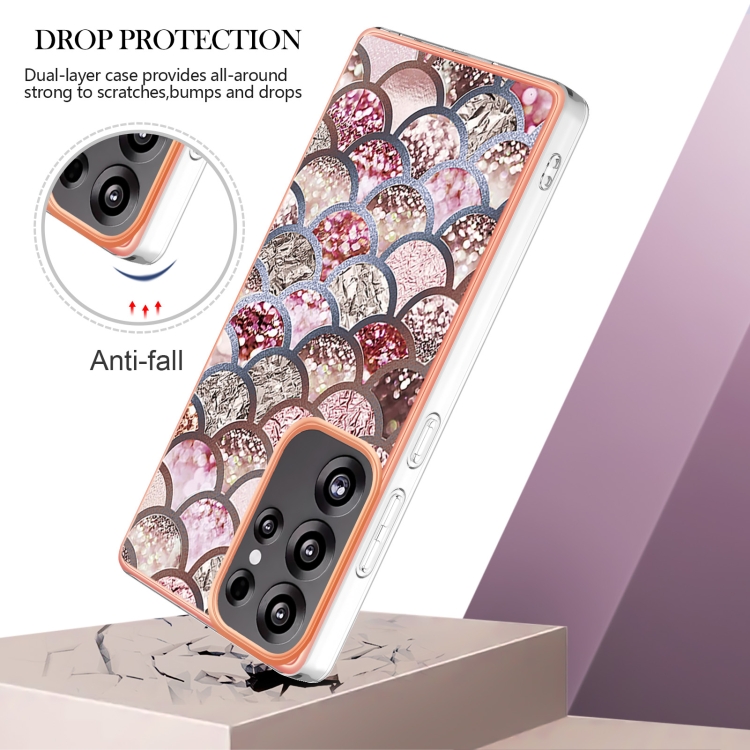 For Samsung Galaxy S25 Ultra 5G Electroplating IMD TPU Phone Case(Pink Scales) For Samsung Galaxy S25 Ultra 5G Electroplating IMD TPU Phone Case(Pink Scales)