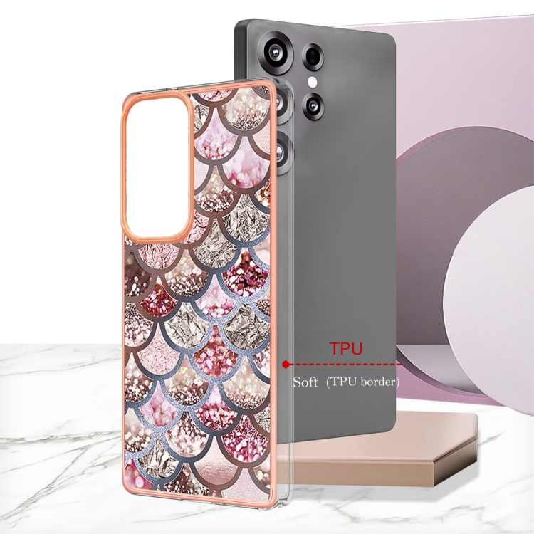 For Samsung Galaxy S25 Ultra 5G Electroplating IMD TPU Phone Case(Pink Scales) For Samsung Galaxy S25 Ultra 5G Electroplating IMD TPU Phone Case(Pink Scales)