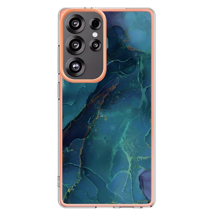 For Samsung Galaxy S25 Ultra 5G Electroplating Marble Dual-side IMD Phone Case(Green 017) For Samsung Galaxy S25 Ultra 5G Electroplating Marble Dual-side IMD Phone Case(Green 017)