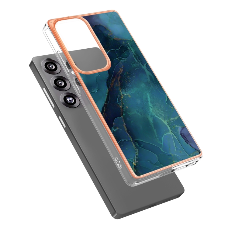 For Samsung Galaxy S25 Ultra 5G Electroplating Marble Dual-side IMD Phone Case(Green 017) For Samsung Galaxy S25 Ultra 5G Electroplating Marble Dual-side IMD Phone Case(Green 017)