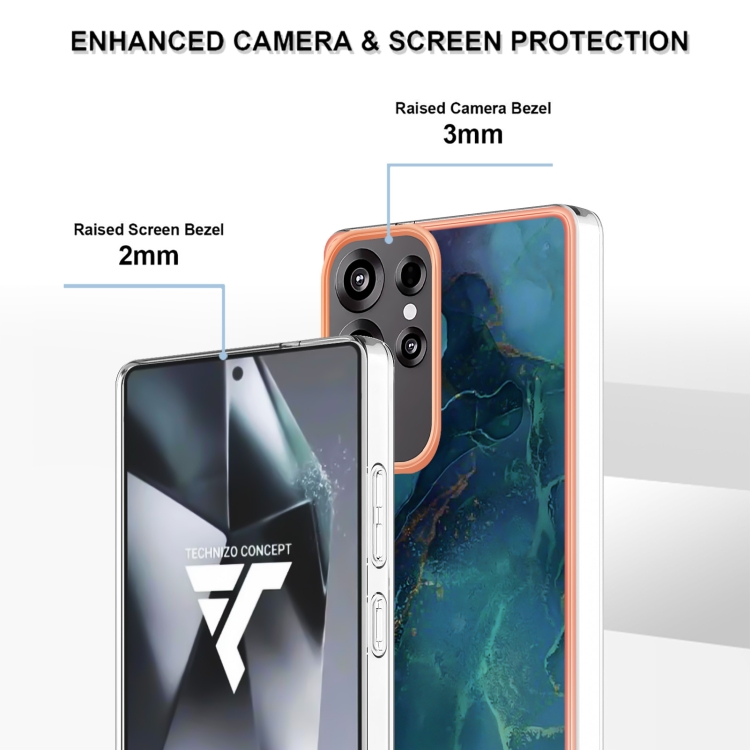 For Samsung Galaxy S25 Ultra 5G Electroplating Marble Dual-side IMD Phone Case(Green 017) For Samsung Galaxy S25 Ultra 5G Electroplating Marble Dual-side IMD Phone Case(Green 017)