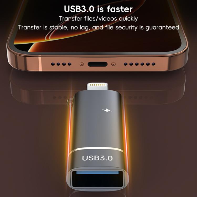 2 in 1 8 Pin to USB and Type-C Charging OTG Adapter(Black) 2 in 1 8 Pin to USB and Type-C Charging OTG Adapter(Black)
