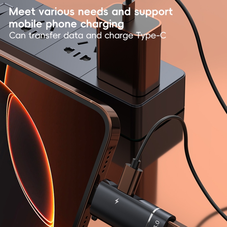 2 in 1 8 Pin to USB and Type-C Charging OTG Adapter(Black) 2 in 1 8 Pin to USB and Type-C Charging OTG Adapter(Black)
