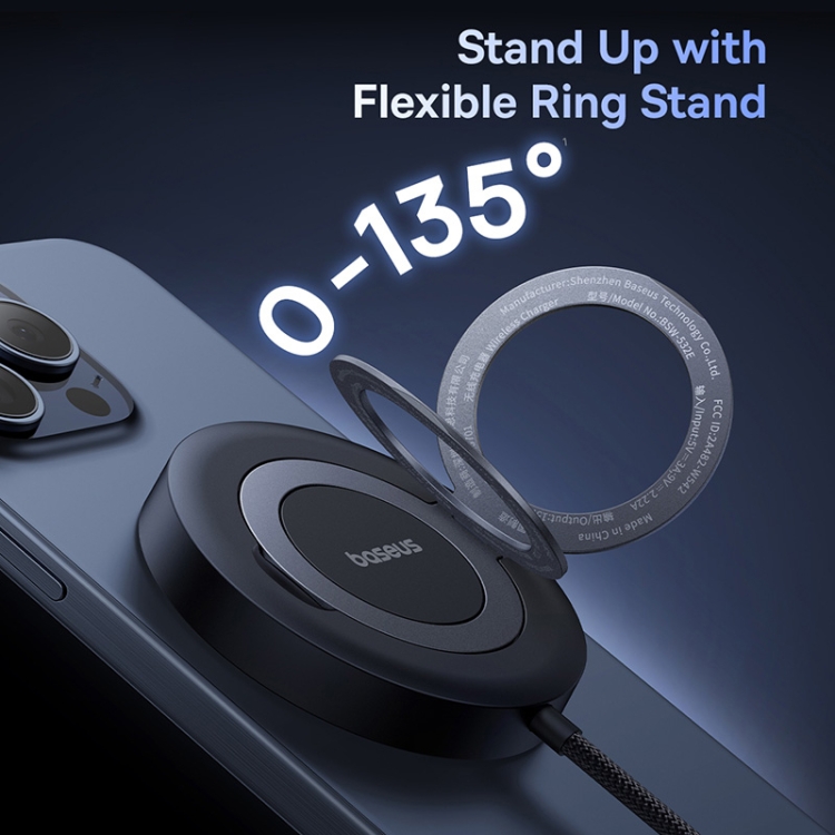 Baseus Simple Mini4 Magnetic Wireless Charging Stand Qi2 15W Universal Explorer Edition(Black)