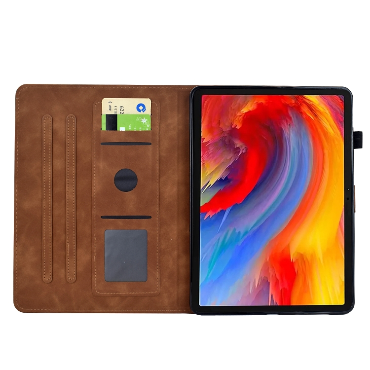 For Samsung Galaxy Tab S9 Flowers and Bird Embossed Smart Leather Tablet Case(Brown) For Samsung Galaxy Tab S9 Flowers and Bird Embossed Smart Leather Tablet Case(Brown)