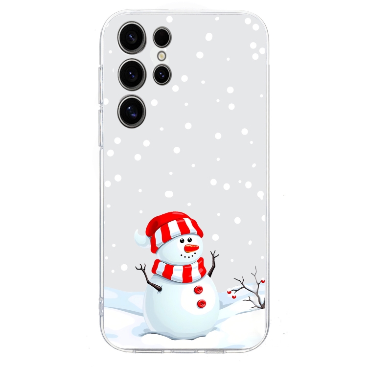 For Samsung Galaxy S24 Ultra 5G Christmas Painted Pattern TPU Transparent Phone Case(Snowman) For Samsung Galaxy S24 Ultra 5G Christmas Painted Pattern TPU Transparent Phone Case(Snowman)