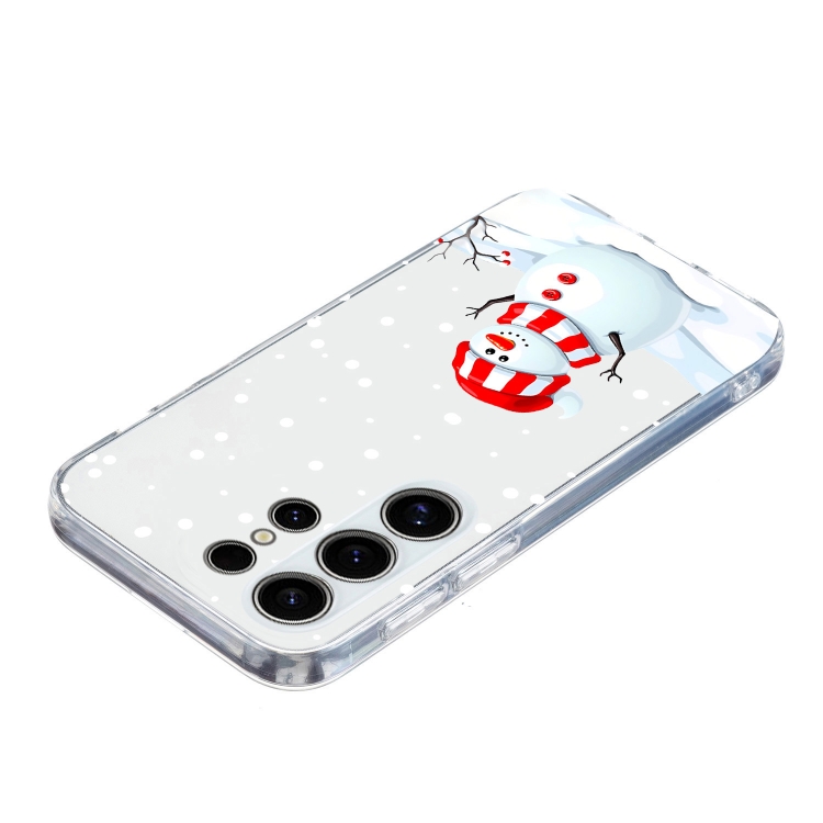 For Samsung Galaxy S24 Ultra 5G Christmas Painted Pattern TPU Transparent Phone Case(Snowman) For Samsung Galaxy S24 Ultra 5G Christmas Painted Pattern TPU Transparent Phone Case(Snowman)
