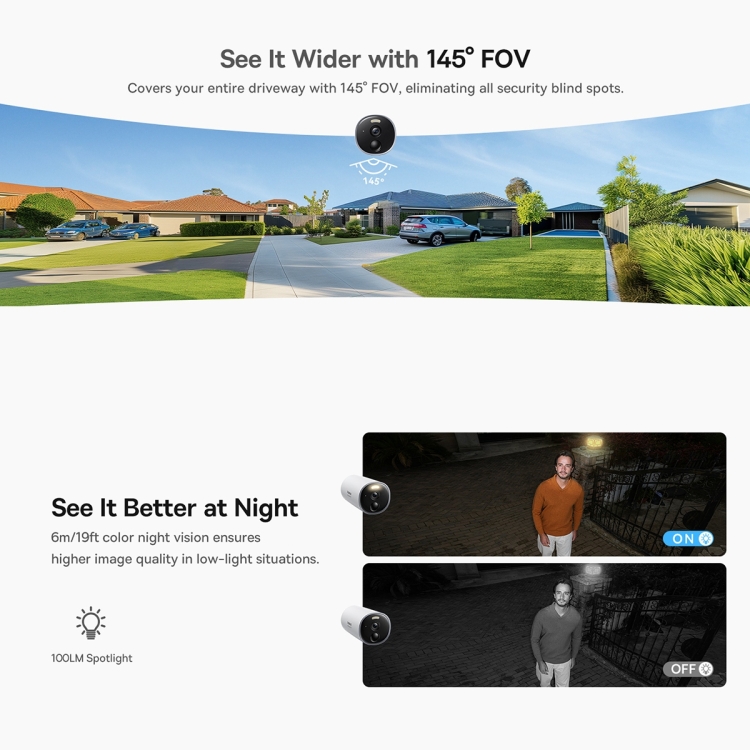 Baseus Security B1 2K Outdoor Security Camera(White) - 3