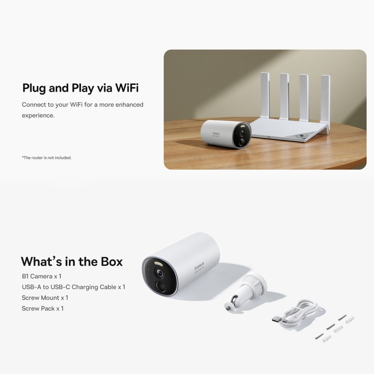 Baseus Security B1 2K Outdoor Security Camera(White) - 9