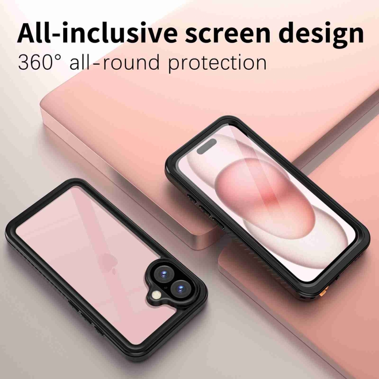 For iPhone 16 Plus RedPepper IP68 Waterproof Triple-proof Phone Case(Black) For iPhone 16 Plus RedPepper IP68 Waterproof Triple-proof Phone Case(Black)