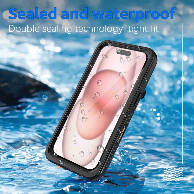For iPhone 16 Plus RedPepper IP68 Waterproof Triple-proof Phone Case(Black) For iPhone 16 Plus RedPepper IP68 Waterproof Triple-proof Phone Case(Black)