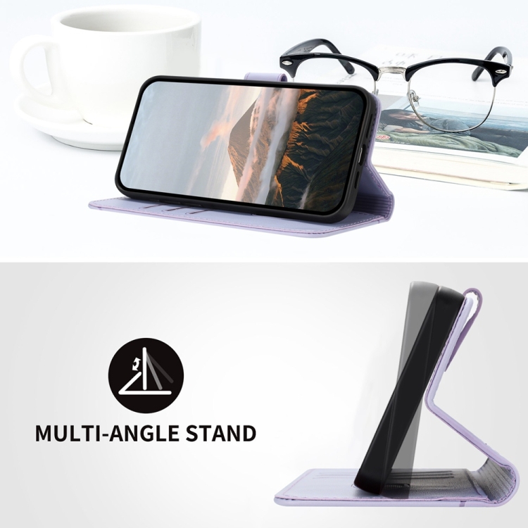 For Samsung Galaxy S24 Ultra 5G Triangle Pattern Buckle Clasp Leather Phone Case(Light Purple) For Samsung Galaxy S24 Ultra 5G Triangle Pattern Buckle Clasp Leather Phone Case(Light Purple)