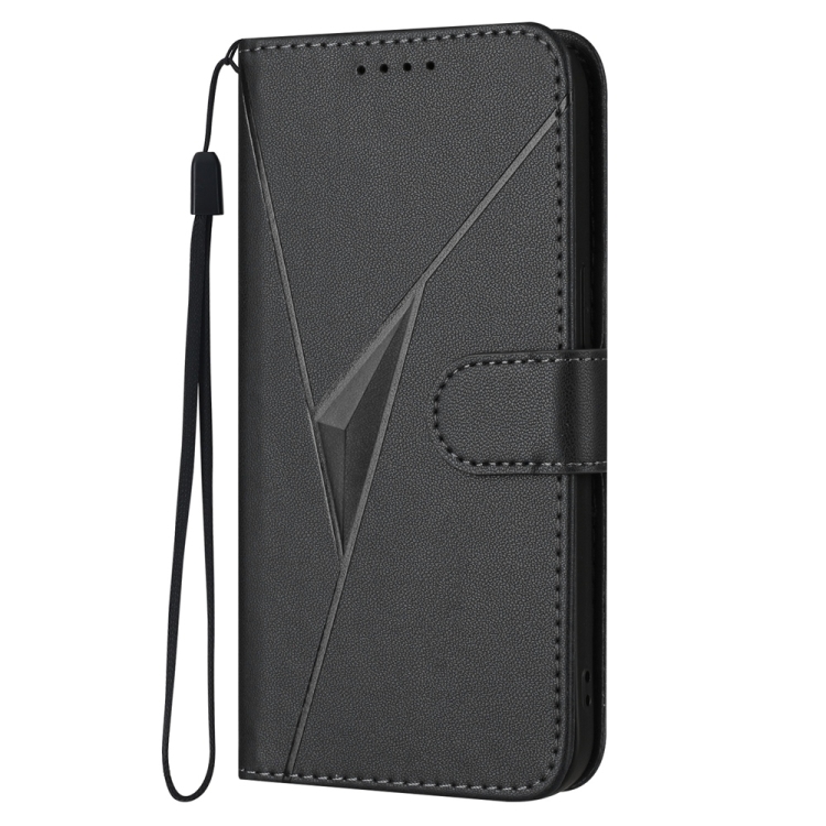 For Samsung Galaxy S23+ 5G Triangle Pattern Buckle Clasp Leather Phone Case(Black) For Samsung Galaxy S23+ 5G Triangle Pattern Buckle Clasp Leather Phone Case(Black)