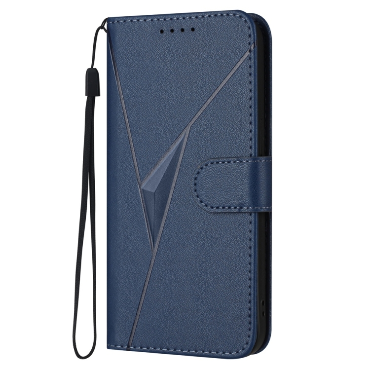 For Samsung Galaxy S22+ 5G Triangle Pattern Buckle Clasp Leather Phone Case(Royal Blue) For Samsung Galaxy S22+ 5G Triangle Pattern Buckle Clasp Leather Phone Case(Royal Blue)