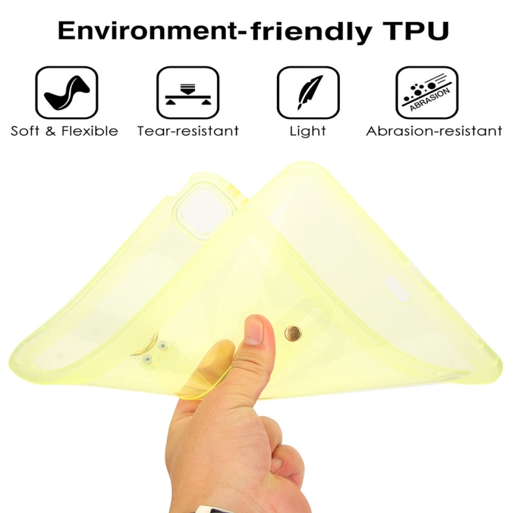 For iPad Air 3 10.5 2019 Wristband Holder PC Hybrid TPU Soft Tablet Case(Yellow) For iPad Air 3 10.5 2019 Wristband Holder PC Hybrid TPU Soft Tablet Case(Yellow)