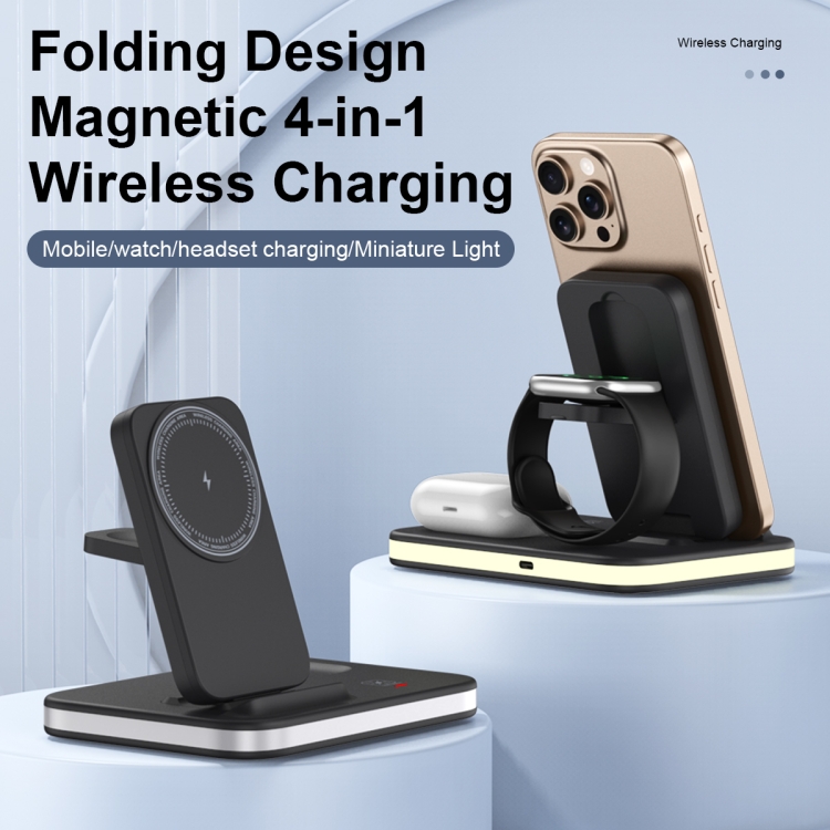 Folding 4-in-1 Magnetic Wireless Fast Charger(Gold) Folding 4-in-1 Magnetic Wireless Fast Charger(Gold)