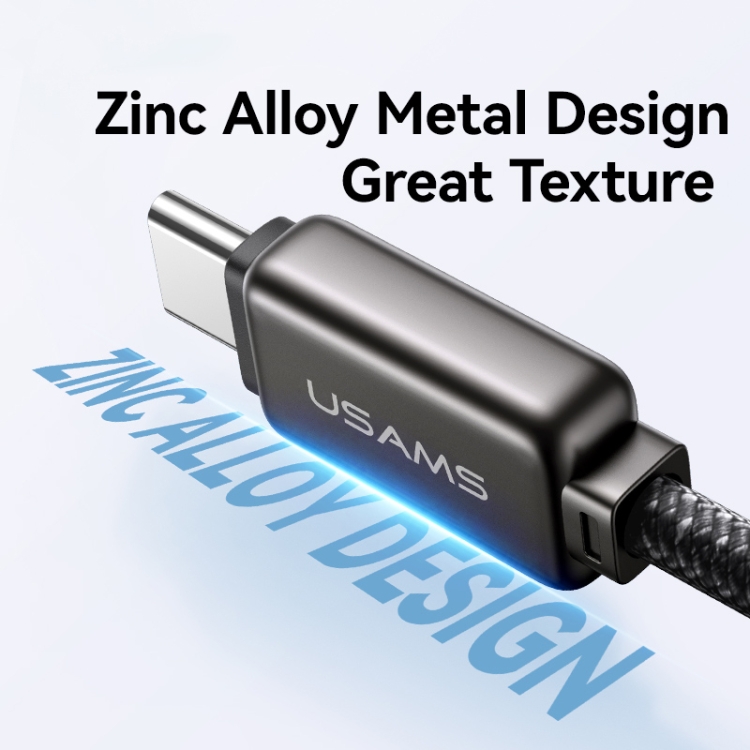 USAMS SJ743 30W USB-C / Type-C to 8 Pin Zinc Alloy Fast Data Cable, Length: 1.2m(Gun Color) USAMS SJ743 30W USB-C / Type-C to 8 Pin Zinc Alloy Fast Data Cable, Length: 1.2m(Gun Color)